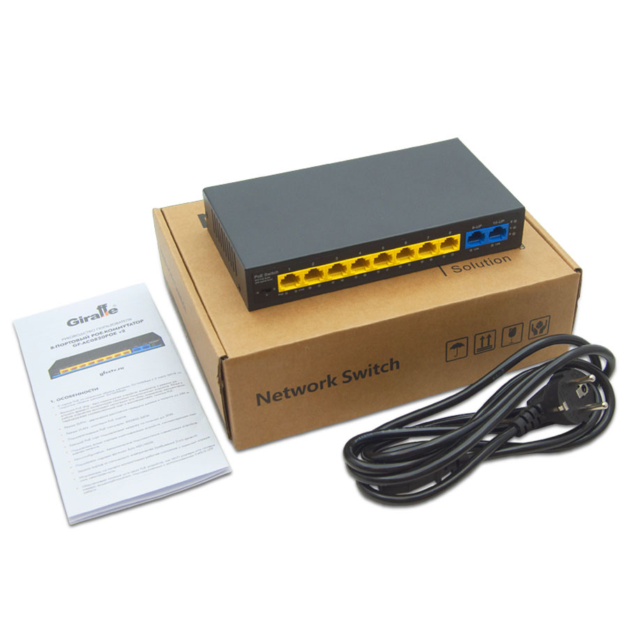 Сетевой PoE коммутатор GF-AC0820POE v2