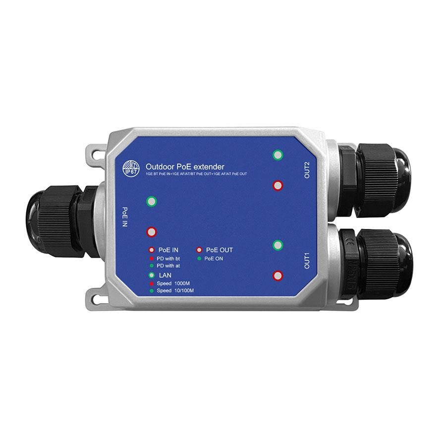 Уличный удлинитель линии Ethernet и PoE 2х-портовый GF-AC102WP v2