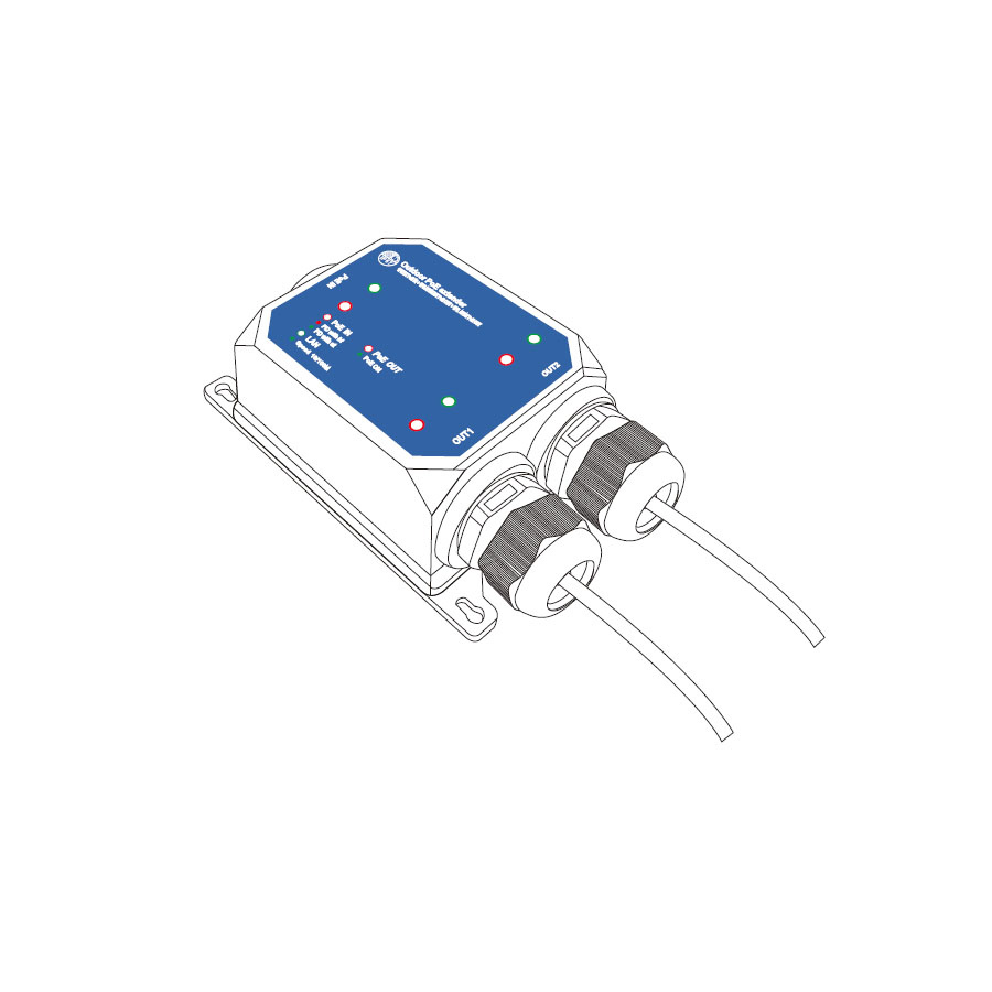 Уличный удлинитель линии Ethernet и PoE 2х-портовый GF-AC102WP v2