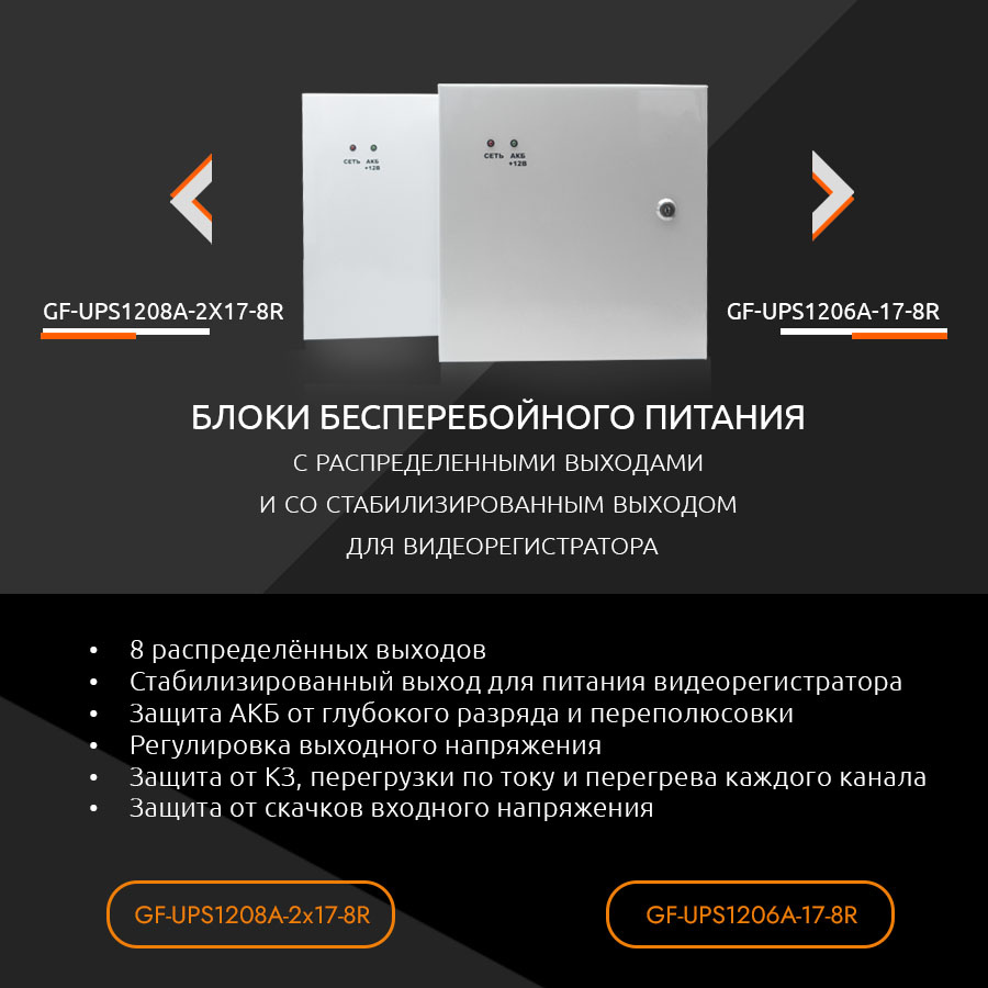 Блок бесперебойного питания GF-UPS1206A-17-8R