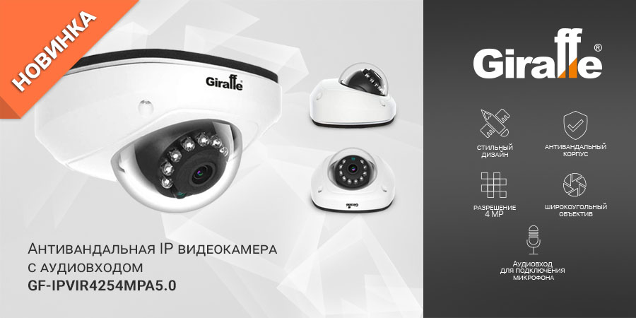 IP видеокамера GF-IPVIR4254MPA5.0 с Аудио